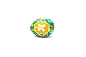 Easter egg with flower pattern isolated on white background. Clipping path included photo