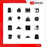 16 Universal Solid Glyphs Set for Web and Mobile Applications dollar wifi conference machine internet Editable Vector Design Elements