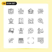 16 Thematic Vector Outlines and Editable Symbols of handicraft embroidery study clot smart Editable Vector Design Elements