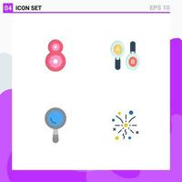 Pack of 4 Modern Flat Icons Signs and Symbols for Web Print Media such as eight building research computing light Editable Vector Design Elements