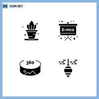 Pictogram Set of 4 Simple Solid Glyphs of home plumb board physics formula plumb bob Editable Vector Design Elements