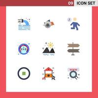 Universal Icon Symbols Group of 9 Modern Flat Colors of speed internet repair gauge people Editable Vector Design Elements