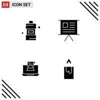 Mobile Interface Solid Glyph Set of Pictograms of bathroom email detergent graph e Editable Vector Design Elements