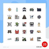 Set of 25 Modern UI Icons Symbols Signs for comment bubble milk battery ecology Editable Vector Design Elements