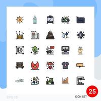 conjunto de 25 iconos de interfaz de usuario modernos símbolos signos para comentario burbuja leche batería ecología elementos de diseño vectorial editables vector