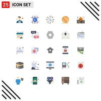 Group of 25 Modern Flat Colors Set for internet antivirus affiliate marketing usa ball Editable Vector Design Elements