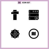 4 Universal Solid Glyphs Set for Web and Mobile Applications carpentry network database computing find Editable Vector Design Elements