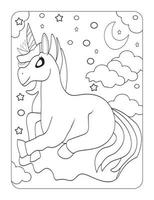 Unicorn Coloring Page vector