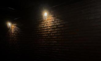 Open Light bulb on black background. photo
