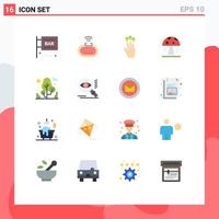 Set of 16 Modern UI Icons Symbols Signs for plant park signal water three finger Editable Pack of Creative Vector Design Elements