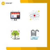 Flat Icon Pack of 4 Universal Symbols of buy fall marketing research tree Editable Vector Design Elements