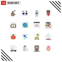 Stock Vector Icon Pack of 16 Line Signs and Symbols for tag rank autonomous military technology Editable Pack of Creative Vector Design Elements