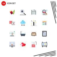 Universal Icon Symbols Group of 16 Modern Flat Colors of cloud editing save edit clip Editable Pack of Creative Vector Design Elements