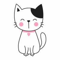 Cute doodle cat. Hand drawn illustration. Character for kid. vector