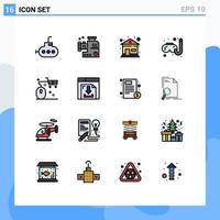 Set of 16 Modern UI Icons Symbols Signs for arrows online house mouse basket Editable Creative Vector Design Elements