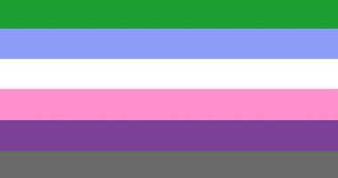 Queer nonbinary stripes art painting, queer non binary symbol, concept for celebrations of LGBTQ in pride month around the world. photo