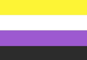 Non binary stripes art painting, Noe binary symbol, concept for celebrations of LGBTQ in pride month around the world. photo