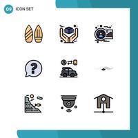 Universal Icon Symbols Group of 9 Modern Filledline Flat Colors of social mark product chat human Editable Vector Design Elements