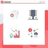 Pictogram Set of 4 Simple Flat Icons of hospital data beauty hairstyle management Editable Vector Design Elements