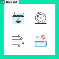 Universal Icon Symbols Group of 4 Modern Flat Icons of calendar blow party biology weather Editable Vector Design Elements