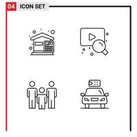 4 Creative Icons Modern Signs and Symbols of bills couple expenses video health Editable Vector Design Elements