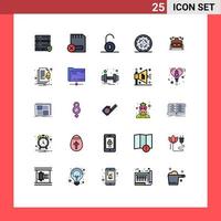 25 Creative Icons Modern Signs and Symbols of heart bed unlocked worm rotten Editable Vector Design Elements