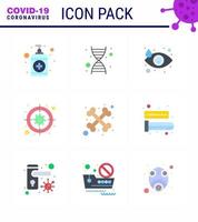 Coronavirus Precaution Tips icon for healthcare guidelines presentation 9 Flat Color icon pack such as skeleton bones drop virus bacteria viral coronavirus 2019nov disease Vector Design Elements