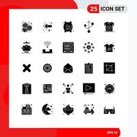 Solid Glyph Pack of 25 Universal Symbols of player shirts flour bag referee usb Editable Vector Design Elements