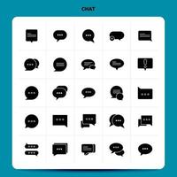 Solid 25 Chat Icon set Vector Glyph Style Design Black Icons Set Web and Mobile Business ideas design Vector Illustration