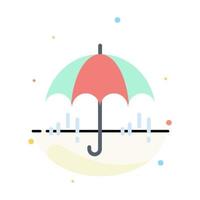 Umbrella Rain Weather Spring Abstract Flat Color Icon Template vector