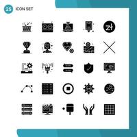 Pictogram Set of 25 Simple Solid Glyphs of poland poster strategy marketing announcement Editable Vector Design Elements