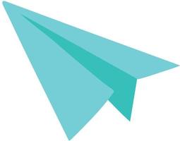 Origami paper plane, blue airplane vector