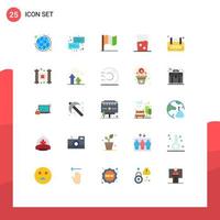 Universal Icon Symbols Group of 25 Modern Flat Colors of open kitchen chat food and Editable Vector Design Elements