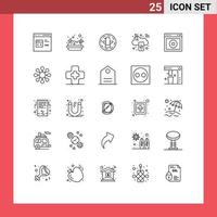 25 Line concept for Websites Mobile and Apps stop c digital american computing business Editable Vector Design Elements