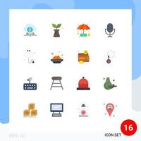 Group of 16 Flat Colors Signs and Symbols for medical record payable products electronics Editable Pack of Creative Vector Design Elements