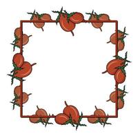 Round autumn frame, ripe rosehip fruits for making vitamin tea, copy space, vector illustration in cartoon style