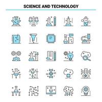 25 Science And Technology Black and Blue icon Set. Creative Icon Design and logo template vector