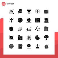 paquete de iconos de vector de stock de 25 signos y símbolos de línea para elementos de diseño de vector editables de energía de fuente de silla eléctrica de Internet