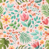 Floral And Blooming Flower Colorful Seamless Pattern vector