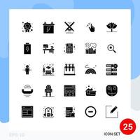 paquete de iconos de vector de stock de 25 signos y símbolos de línea para elementos de diseño de vector editables de contrato de interfaz de educación de pellizco de flor