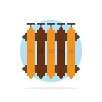 Radiator Heating Battery Warm Heat Abstract Circle Background Flat color Icon vector