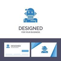 tarjeta de visita creativa y plantilla de logotipo robot asesor asesor asesor algoritmo analista ilustración vectorial vector