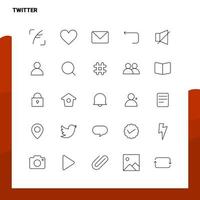 conjunto de iconos de línea de twitter conjunto de 25 iconos diseño de estilo minimalista vectorial conjunto de iconos negros paquete de pictogramas lineales vector