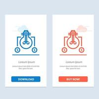 Bulb Idea Solution Dollar  Blue and Red Download and Buy Now web Widget Card Template vector