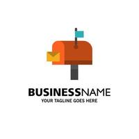 Mail Post Mailbox Post office Business Logo Template Flat Color vector