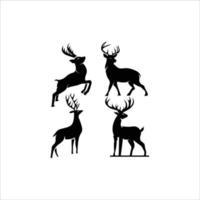deer silhouette packed in one template vector