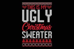 This is my ugly Christmas sweater design. vector