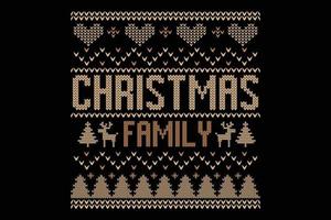 Christmas family ugly sweater design vector