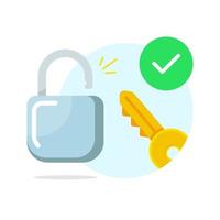 unlock, login success concept illustration flat design vector eps10. modern graphic element for landing page, empty state ui, infographic, icon