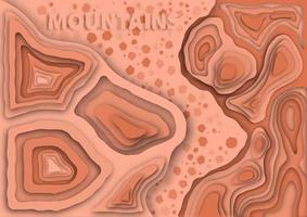 Paper cut, Abstract colorful waves of mountains, line map of topography infographic mockup map, vector illustration.